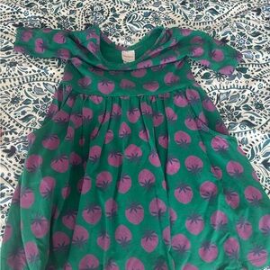 Girls' Green and Purple Tomato Print Dress